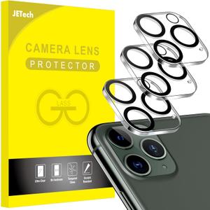 JETech Camera Lens Protector for iPhone 11 Pro Max 6.5-Inch and iPhone 11 Pro 5.8-Inch, 9H Tempered Glass, HD Clear, Anti-Scratch, Case Friendly, Does Not Affect Night Shots, 2-Pack