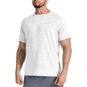 Men's Workout Short Sleeve Athletic Gym Shirts UPF 50+ Sun Protection Quick Dry Swim Shirt Summer Tshirts for Beach (XX-Large, White)