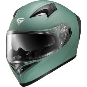 KYPARA Full Face Motorcycle Helmet with Internal Tinted Visor & DOT Approved for Moped ATV Cruiser Scooter (Alpine Matt Green, X-Large)
