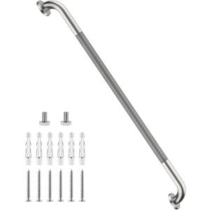 40 Inch Anti Slip Shower Grab Bar, Munzong Bathroom Grab Bar for Showers, Brushed Nickel Knurled Handicap Balance Bar,Safety Hand Rail Support Elderly Senior Assist Bath Handle