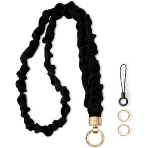 Stretchy Scrunchie Lanyard for ID Badges – Cute Neck Lanyard for Keys | Retractable Keychain Holder for Women