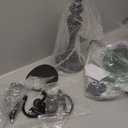 20''Tall Black Crystal Pendant Taper Candle Holders/Stylish Candle Stands/Candlesticks Holder/Candelabra for Home Decor, Weddings/Parties/Elegant Dining Table Centerpiece (1, Black, 5 Arm)