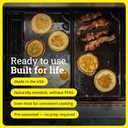 Lodge Double Play Reversible Cast Iron Grill/Griddle - Dual-Sided with Double Burner Configuration for Eggs, Pancakes, Burgers & More - Seasoned, Non-Toxic Cookware - Heavy-Duty Grill Pan - Black
