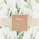Crane Baby 100% Cotton Sateen Crib Sheet, Fitted for Cribs and Toddler Beds, Baby Crib Sheets, Baby Bedding for Boys and Girls, Green Leaf