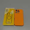 Ktele Magnetic for iPhone 16 Pro Case [Compatible with Magsafe] [Premium Silicone Satin-Smooth Touch] Slim Shockproof Anti-Scratch Microfiber Lining Case, 6.3 inch, Bright Orange