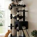 Heybly Heavy Duty Cat Tree, 64.2-Inch Tall Tower for Large Indoor Cats with Widened Structure, Cat Furniture with Big Platforms, Extra-Large Hammock, Sisal Scratching Posts & Board, Smoky Gray HCT027G