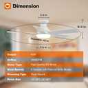 addlon Ceiling Fans with Lights, 42 Inch Low Profile Ceiling Fan with Light And Remote Control, Flush Mount, Reversible, 3CCT, Dimmable, Quiet, White Small Ceiling Fan for Bedroom Indoor/Outdoor Use