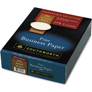 Southworth 404NC 25% Cotton Business Paper Natural 24 lbs. Wove 8-1/2 x 11 500/Box FSC