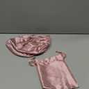 Kaome 100% Mulberry Silk Bonnet for Sleeping Women, 22 Momme Double Layer Silk Hair Wrap, Non-Slip Sleep Cap with Adjustable (Pink)