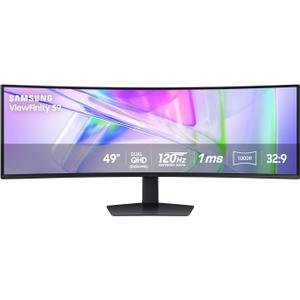 Samsung 49" Business Curved Ultrawide Dual QHD Computer Monitor, USB-C, DisplayPort, HDMI, 120Hz, VESA DisplayHDR 400, Built-in Speakers, Height Adjustable Stand, Eye Care, LS49C954UANXZA, 2024