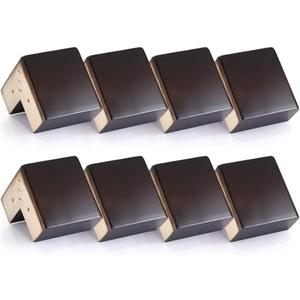 Geelin 8 Pack Solid Wood Legs for Furniture 4 Inch Height L Shaped Bed Risers Heavy Duty Sofa Feet Table Legs Furniture Bed Lifters for Dresser Cabinet Chair Couch Cupboard, Easy Adjustment