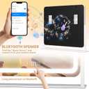 Hasipu Vanity Mirror with Lights and Bluetooth Speaker, 27.6" x 19.7" LED Makeup Mirror, Light up Mirror with 10X Magnification, USB Charging Port, Smart Touch 3 Colors Dimmable (White)