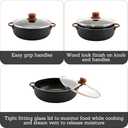 IMUSA USA Black 4.4Qt Stone Caldero with Woodlook Handles and Knob, 4.4 Quart