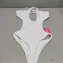 HYPERFIRE Women's Sexy Criss Cross Halter Bathing Suit Cut Out Backless Monokini Swimsuits One Piece (Medium, White)
