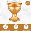 Rtteri 20 Pcs Mini Gold Metal Vase Wedding Flowers Gold 5.1inch Tall Metal Compote Vase Bulk Table Centerpieces Decoration for Wedding Party Anniversary Ceremony Birthday