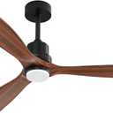 Obabala 52" Ceiling Fans with Light Remote Control Outdoor Wood Ceiling Fans with LIght for patios Noiseless Reversible DC Motor (Walnut)