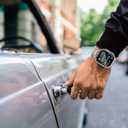 FULLIFE Stainless Steel Link Band for Apple Watch Ultra 3/2/1 49mm, Folding Clasp Metal Bracelet Compatible with Series 11/10 46mm, 9/8/7 45mm, SE/6/5/4 44mm, 3/2/1 42mm (Men) (Titanium)