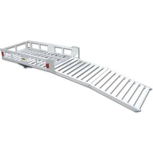 MaxxHaul 70275 Aluminum Cargo Carrier with 60" Folding Ramp  53.5" x 29.75" Hitch Mount Mobility Scooter and Wheelchair Carrier, 500 lbs Capacity, Fits 2" Class III/IV Receiver