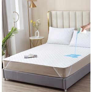 Elif King Size Mattress Protector, Waterproof, Quilted Cover Pad with Elastic Band Straps for Kids, Soft&Comfortable, Breathable, Vinyl Free (King)