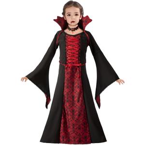 Halloween Royal Vampire Costume Girls for Halloween Dress Up Party (Large)