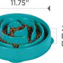 Outward Hound Large Slow Feeder Bowl, Puzzle Maze for Fast Eaters, Medium to Large Dogs, Helps Prevent Bloat & Aid Digestion, Holds 4 Cups Wet or Dry Food, Non-Slip, Made Without BPA, Turquoise