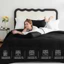 CozyLux Queen Comforter Set Black, 3 Pieces Solid Comforters Queen Size Breathable Quilted Bedding Sets, Luxury Soft Microfiber Down Alternative Comforter for All Season (1 Comforter & 2 Pillowcases)