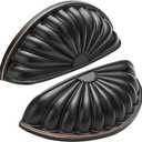 HARPOON 6 Pack Bin Cup Drawer Handles, Vintage Kitchen Pulls Cabinet Hardware, 3 inch Hole Center, Oil Rubbed Bronze