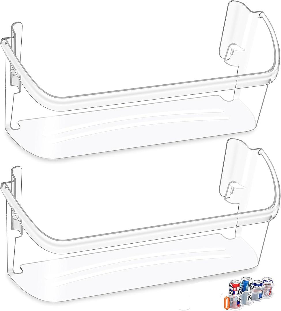 [2 PACK] UPGRADED 242126602 Refrigerator Door Bin Shelf Replacement For Frigidaire Door Shelf Replacement -LFSS2612TF0 LFSS2612TF4 Frigidaire Door Bin Bottom Shelf Parts 2421266 PS12364199 Shelves