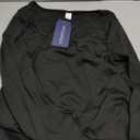 OYOANGLE Women's Maternity Ribbed Dress Long Sleeve Scoop Neck Stretchy Bodycon Baby Shower Dresses (Medium, Black)