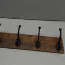 WEBI Rustic Coat Rack Wall Mount,30" Long 7 Cast Iron Coat Hooks Wall Mounted,Heavy Duty Wood Wall Coat Hanger Hooks for Hanging Coats,Jacket,Clothes,Backpack,Farmhouse,Rustic Brown