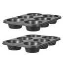 Walooza Jumbo Muffin Pan 2 Pack, Nonstick 6 Cup Muffin Tin, Extra Large Cupcake Pan for Baking, Giant Muffin & Cupcake Mold, Carbon Steel Muffin Tins, 3.3'' Cup Diameter