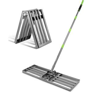 WORKPRO Lawn Leveling Rake, Heavy Duty Leveling Rake with 30 x 10 Ground Plate, Yard Leveling Rakes with 6FT Adjustable Handle, Metal Lawn Leveler for Garden, Backyard, Golf Course, Farm, Pasture