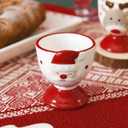 2-Piece Ceramic Egg Cup,Christmas Egg Cup Set, Suitable For Storing And Consuming Eggs, Home Breakfast Decoration,Ceramic Holiday Decorative Cups