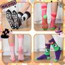 6 Pair Christmas Pilates Socks Novelty Socks Non-Slip Grippy Yoga Supplies for Merry Christmas Dance Workout