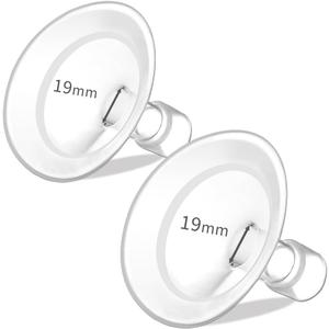 PumpMom-us 19mm Shields Compatible with Medela Breast Pump Parts, Replace Flange Accessories for PersonalFit, Freestyle, Harmony, Maxi, Flex Connector, PersonalFit Flex Breast Shield, 2pcs (19mm) 