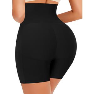 DERCA Butt Lifter Panties Padded Underwear for Women Seamless Booty Pads Hip Enhancer Panty (Large, #2 Black (Tummy Control))