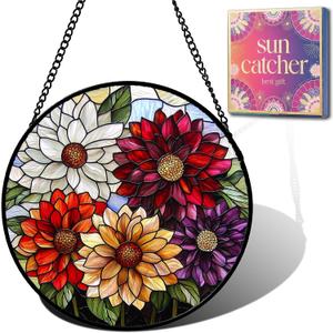 Colorful Flower Bouquet Suncatcher Sun Catchers Indoor Window Gifts 7.8"