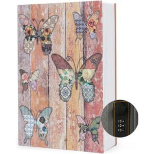 Diversion Book Safe Storage Box (Size 9.5"6.2"2.2") With Security Combination Lock, Dictionary Secret Hidden Safe (Butterfly - Combination Lock)