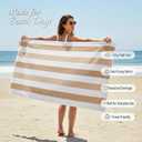 Premium Velour Cabana Beach Towel 4 Pack, 30 x 60 Soft Plush Cotton Pool Towel, Absorbent Quick Dry Towel for Beach and Pool (White Beige)