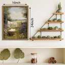Vintage Wood Framed Laundry Room Wall Art, Farmhouse Clothesline Decor, 24"L x 16"W