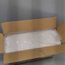 Small Beige Fur Padded Foot Stool, Storage Ottoman Foot Rest with Wooden Legs, 9.5Inch, Modern Rectangle Chair Foot Rest Foot Step Stool for Living Room, Couch, Desk