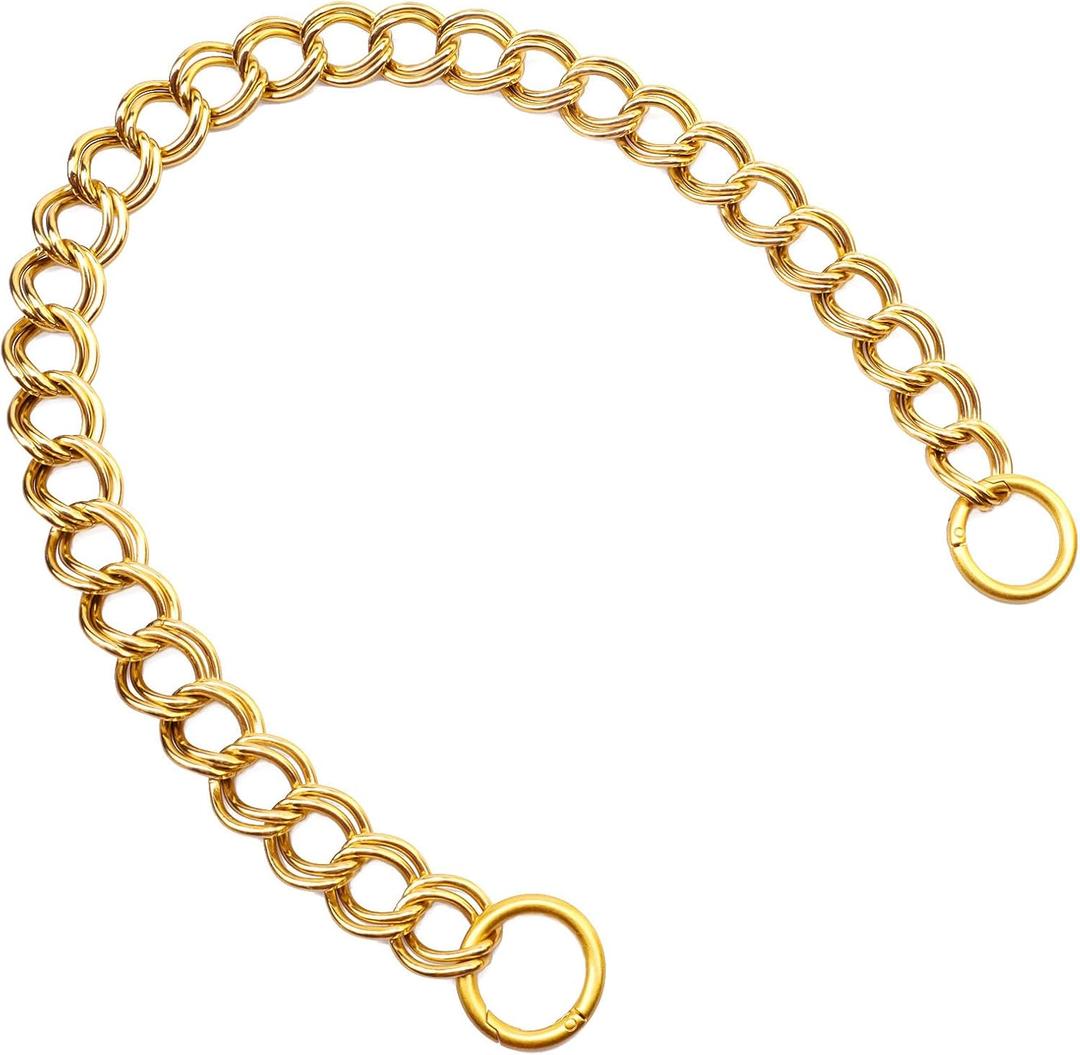 Errienpin 23.6 Inch Chunky Purse Chain Handles | Double Chain with Oversized O Ring | Short Strap Replacement for Handbags & Shoulder Bags(Antique Gold)