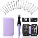 Lewhoo 17 Sizes Lighted Crochet Hooks Set 2.5mm~14.0mm, Metal Crochet Hook with Interchangeable Crochet Head