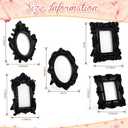 Maitys 15 Pcs Mini Picture Vintage Frames with Stands Tiny Antique Photo Baroque Ornate Resin Oval Frame Table Top Display Home Wedding Decor (Black)