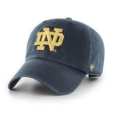 47 NCAA Unisex-Adult Clean Up Adjustable Hat Cap One Size (US, Alpha, One Size, Notre Dame Fighting Irish - Navy/Yellow)