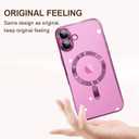 ZIYE Magnetic Case Made for iPhone 16 6.1 Inch [Compatible with MagSafe] Full Camera Lens Protection, Clear Luxury Phone Cover Soft TPU Bumper Drop Protective Case for iPhone 16 Women Men, Hot Pink