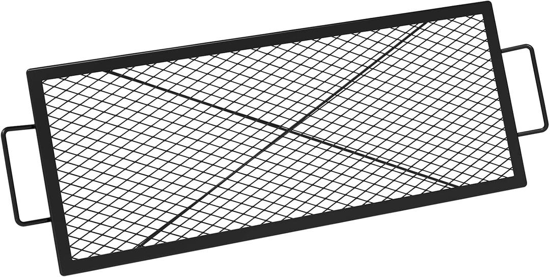 onlyfire Fire Pit Grill Grate, Heavy-Duty Steel Cooking Grate with X-Marks Design for Outdoor BBQ, Camping, Group Gatherings - 36 X 15