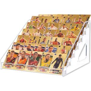 5 & 7 Tier Trading Card Display Stand, 12" Acrylic Card Stands for Display, versatile Card Stands for Sports Cards, Graded & Greeting Cards, Postcards, Vendor Stickers, with Snap-On Assembly 7 Tier