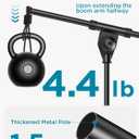 InnoGear Adjustable Desk Microphone Stand, Weighted Base with Soft Grip Twist Clutch, Boom Arm, 3/8/'' and 5/8/'' Threaded Mounts for Blue Yeti and Blue Snowball, Kick Drums, Guitar Amps, Black