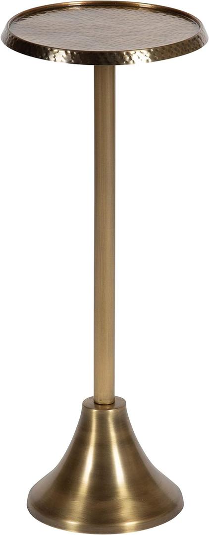 Kate and Laurel Sanzo Bohemian Side Table, 9 x 9 x 23, Gold, Decorative Pedestal End Table for Display and Storage